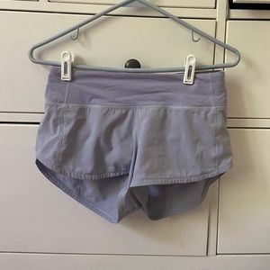 size 2 lavender lululemon shorts